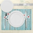 thumbnail image 3 of Ambesonne Blue Place Mats Set of 4, Just Married on Wood Door, Standard Size, Blue Black Red, 3 of 6