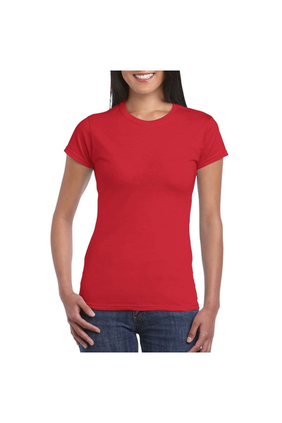 Red T Shirts for Women's Basic Cotton Crew Neck Slim Fit Tee Tunic Length T Shirt Fashion Clothing