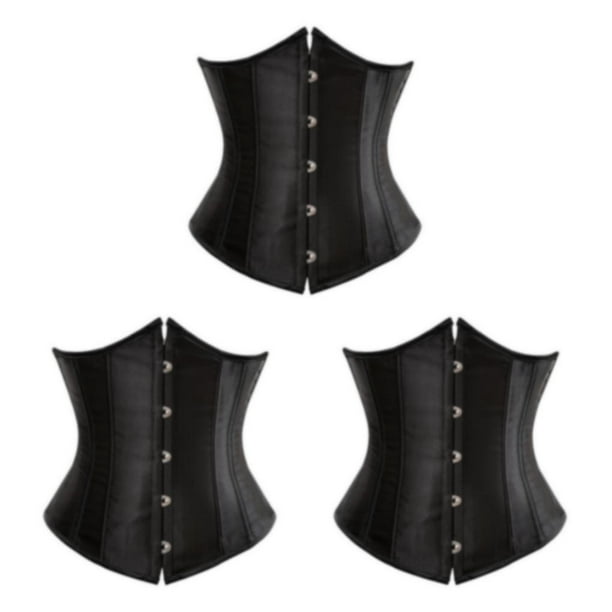 Enqiretly Premium Lace-Up Waist Trainer Underbust Corset Shapewear for  Women Stylish and Figure-Enhancing black S 3Set