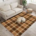thumbnail image 2 of Area Rugs 4'x6'. Brown Checkered Carpet Runner Indoor Outdoor Rugs Home Decor Aesthetic, Modern Farmhouse Brwon Buffalo Plaid Non Slip Mats Washable Accent Rug for Living Room Bedroom, 2 of 8