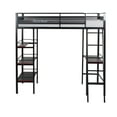 X Rocker Fortress Gaming Bunk with Desk and Shelves, Twin, Black/Red