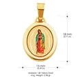 thumbnail image 3 of Ioka-14K Yellow Gold Our Lady of Guadalupe Enamel Picture Charm Pendant with 1.9mm Figaro 3+1 Chain Necklace - 22", 3 of 6