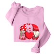 thumbnail image 4 of ibuvkizy Sweatshirt for Women Valentine's Day Round Neck Lover's Love Print Sweatshirt Long Sleeved Pullover Top/shirt Pink,L, 4 of 6