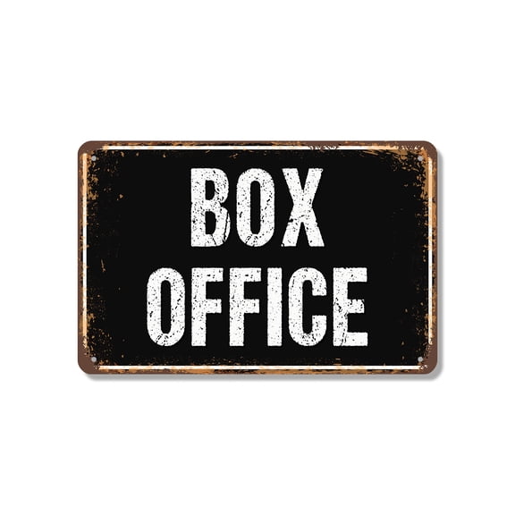 Box Office 10 Inch x 14 Inch Novelty Aluminum Metal Sign Tickets Popcorn Action Durable Weatherproof Perfect for Home Theaters Dens Classrooms Fun Gift for Movie Fans Families Teachers