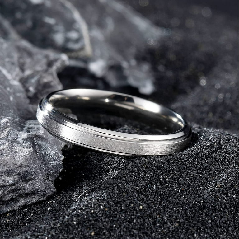 Brushed titanium deals ring