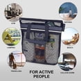 thumbnail image 4 of Bolsa de ducha portátil de malla de 10.2 x 9.9 pulgadas con cierre y 2 bolsillos. DV Lifestyle - Bolsa de ducha ideal para gimnasio, viajes, campamento, playa, protector solar, recámara, 4 of 6