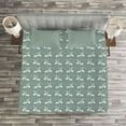 thumbnail image 3 of Ambesonne Green Quilted Bedspread Set 3 Pcs, Victorian, King Size, Pale Sage Green White, 3 of 3