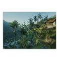 thumbnail image 1 of Balinese Cutting Board, Terrace Rice Fields Palm Trees Traditional Farmhouse Morning Sunrise Bali Indonesia, Decorative Tempered Glass Cutting and Serving Board, Small Size, Green, by Ambesonne, 1 of 1