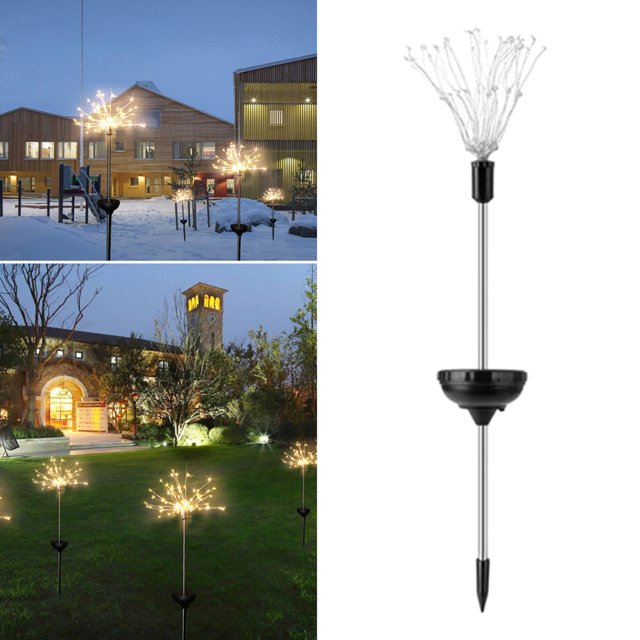 120/150LED luz solar al aire libre hierba globo impermeable Flash cadena luces césped 120LED Blanco cálido Sharpla Luces de camino