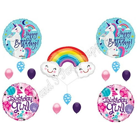  UNICORN  RAINBOW CLOUDS BIRTHDAY  GIRL Birthday  Balloons 