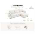 thumbnail image 5 of BEDEEP 124.8'' Modular Sectional Sofa with Storage Ottoman, L Shaped Chenille Cloud Couch, Convertible 4-Seater Sofa with Chaise for Living Room, White, 5 of 9