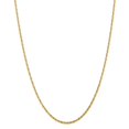 thumbnail image 1 of Real 14kt Yellow Gold 2.25mm Extra-Light Diamond Cut Rope Chain; 18 inch; Lobster Clasp; for Adults and Teens; for Women and Men, 1 of 5