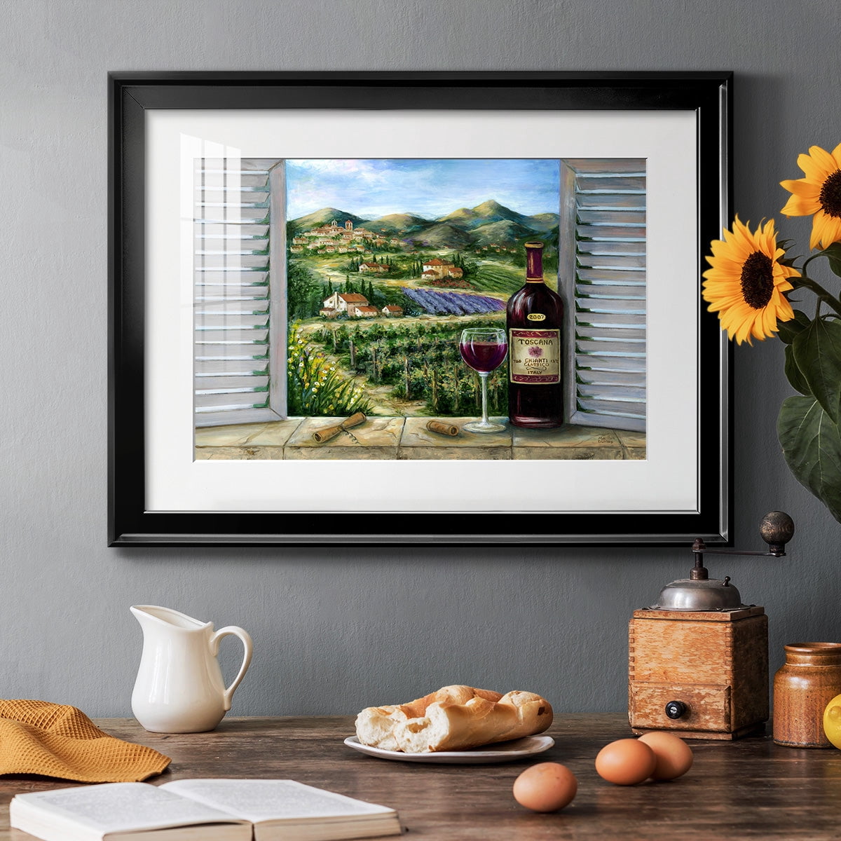 Tuscan Red and Vineyard Premium Framed Print - Ready to Hang