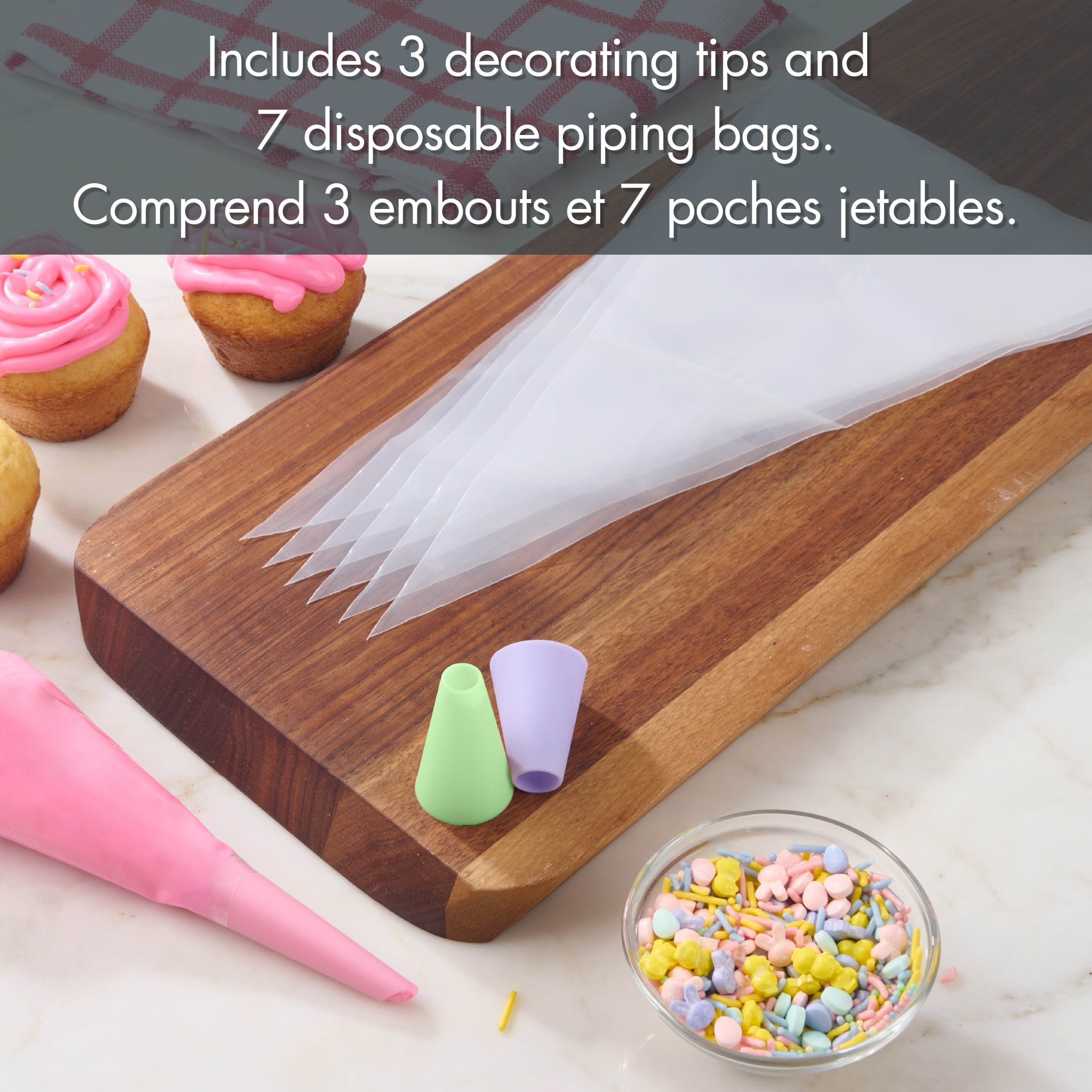 Way to Celebrate 10 PCS Decorating Set, Pink, Purple and Green