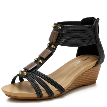 

Wedge Sandals for Women Open Toe Casual Summer Roman High Heel Breathable Beach Sandals