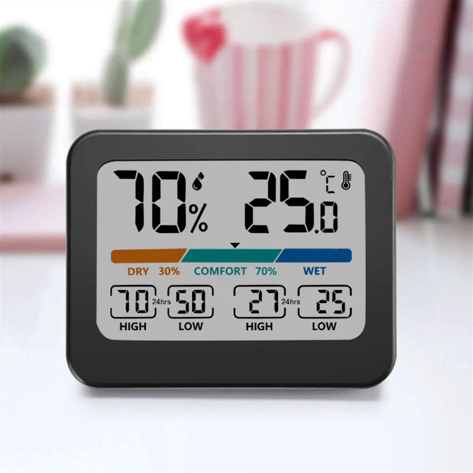 Digital Temperature Humidity Meter Color Large Screen Thermometer Hygrometer Comfort Indicator Max Min Records for Home Indoor ,High Precision