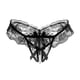 thumbnail image 1 of Mujer Tanga Chica Encaje Encantador Bragas Bowknot Diseño Ropa interior de fibra elástica transpirable, Negro seitruly XX000028-01, 1 of 7