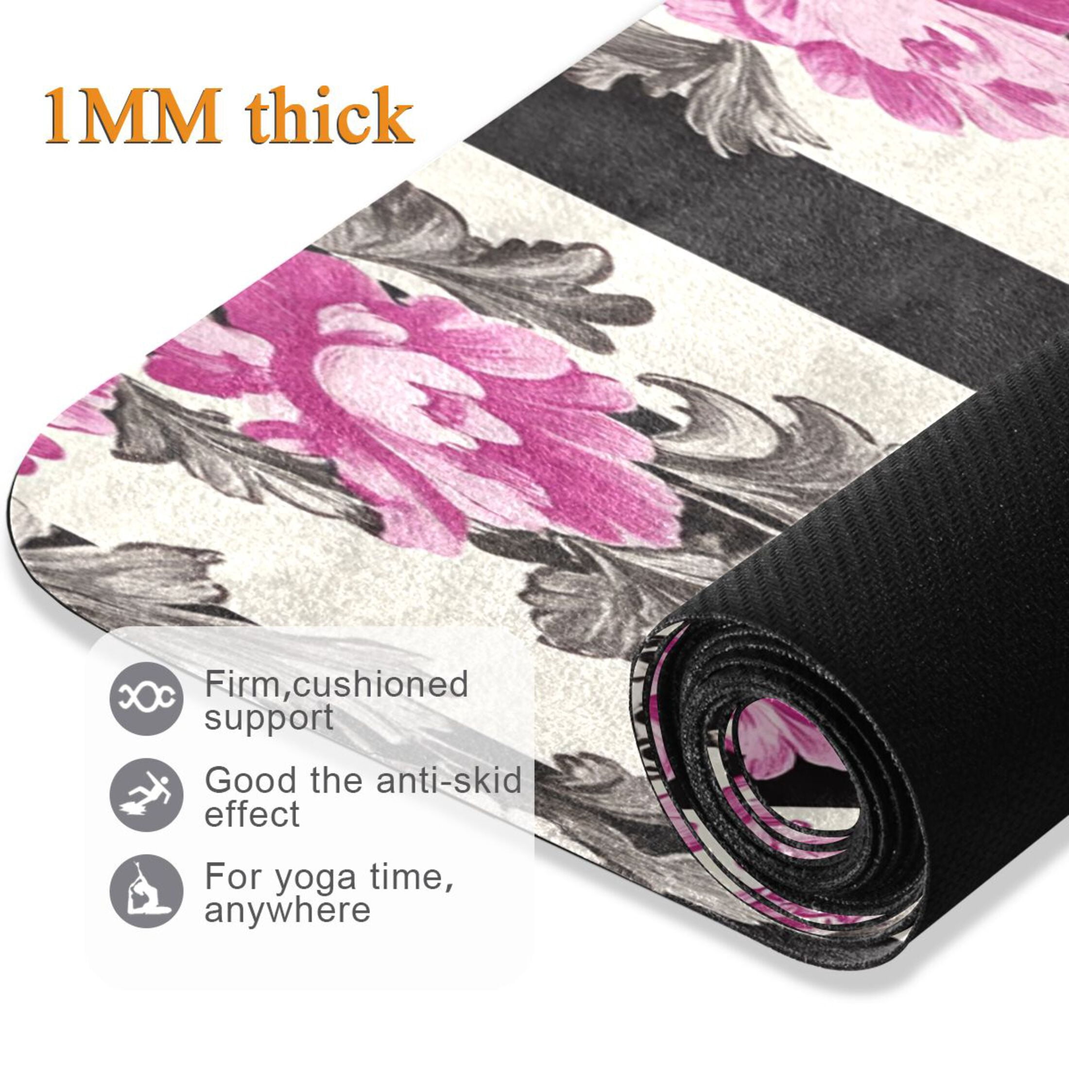 BZSMCE Yoga Mat Women Floral Crown Fitness Mat