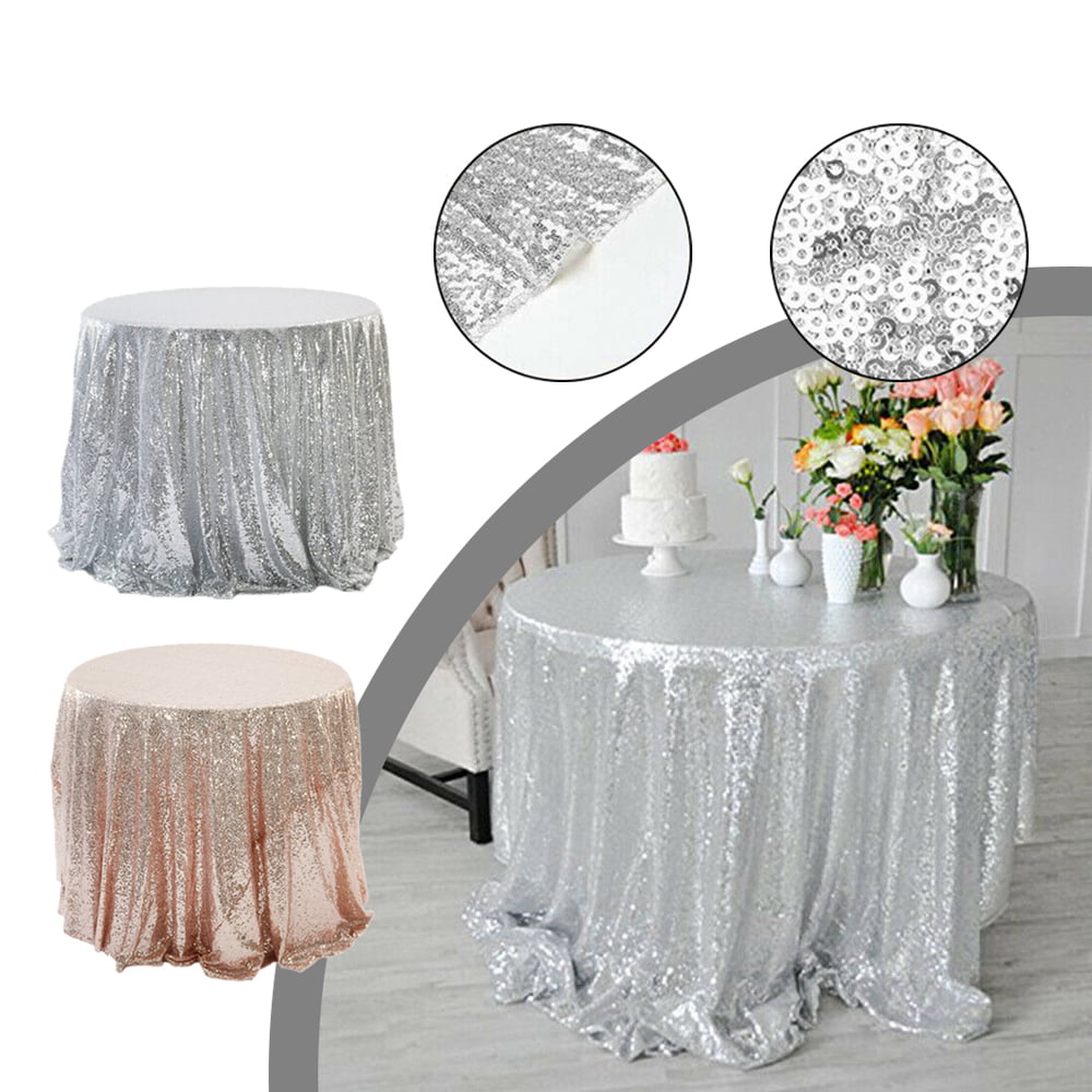 Luxury Sparkle Merry Christmas Metallic Silver Jacquard Tablecloth 