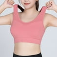 thumbnail image 6 of Womens Sports Bras Large Size High-strength Shockproof Sports Underwear Breathable Yoga Vest Fitness Running One-piece Fixed Cup Bra Wireless Bra Pink1 3XL, 6 of 8