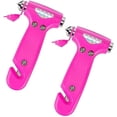 thumbnail image 1 of W829 2 Count Safety Hammer, Emergency Automotive Escape Hammer Tool, Multifunctional Car Escape Tool with Seat Belt Cutter Car Window Break Tool - Pink, 1 of 1