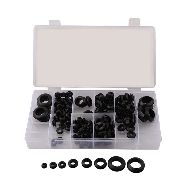 180 Pcs Anneau de Protection en Fil de Caoutchouc en Boîte Manchon de Protection de Fil
