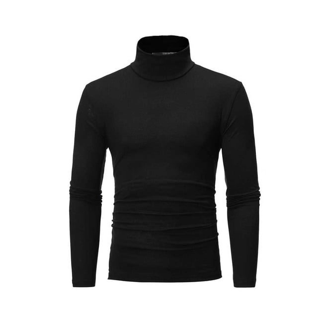 Qarigey Ropa interior térmica para hombre, Tops de cuello alto, jersey de manga larga, , cómodo, para invierno, para el hogar, la oficina y Camisetas Negro