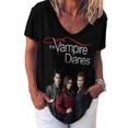 thumbnail image 3 of Vampire Diaries Women's Shirt V-Neck Breathable Short-Sleeve T-Shirt Casual Fashion Tee Soft & Trendy Blouse XL, 3 of 8