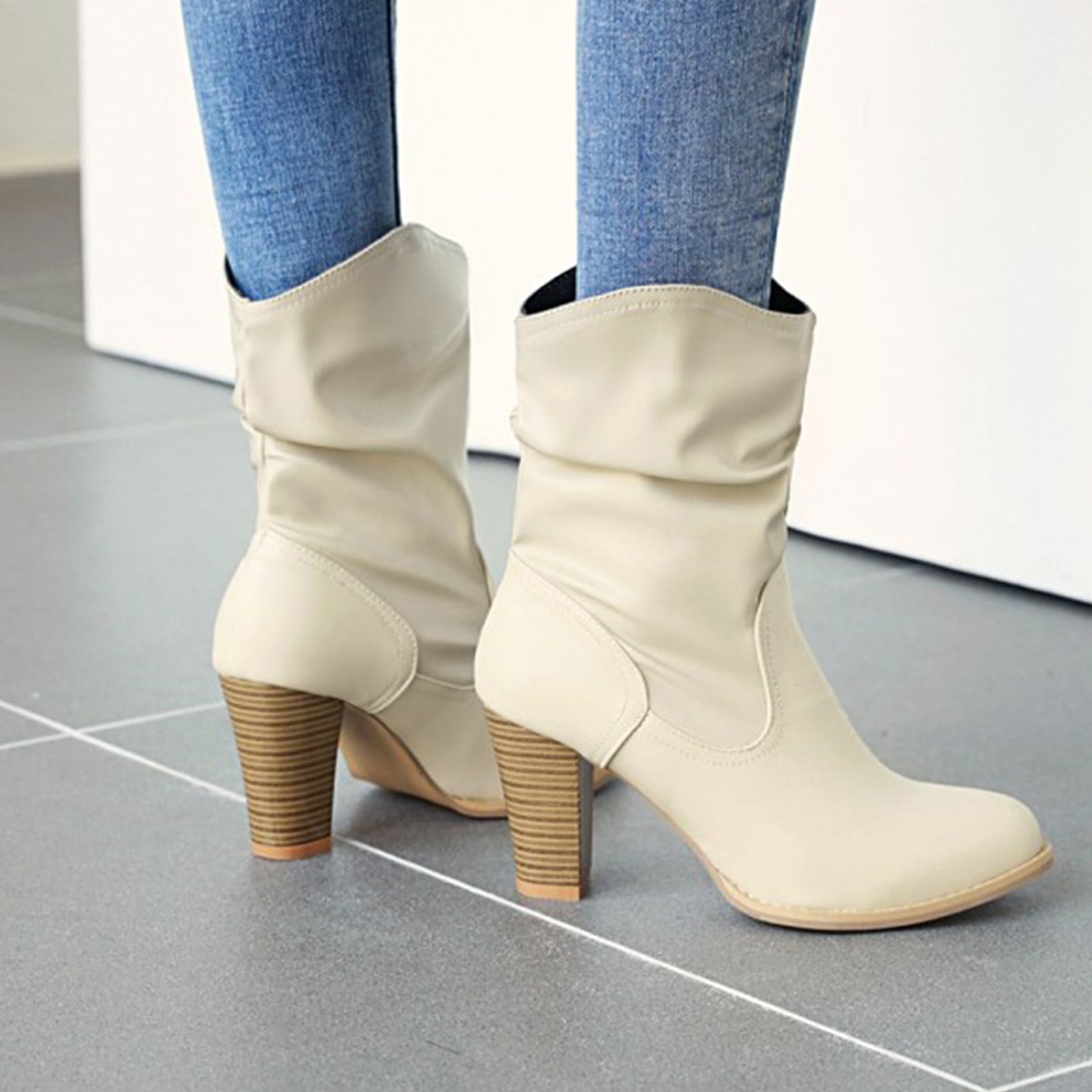 Summer Saving Clearance AXXD High Heels Shoes,Cowboy Boots For Women Knee-High Couples Womens Dress Shoes Boots Fall Autumn Boots For Clearence