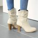 thumbnail image 5 of Zapatos de mujer Moda Color sólido Cuadrado Tacones altos Casual Cálido Resistente al desgaste Botas de vaquero de lana sin cordones Wmkox8yii  hfjk3207, 5 of 5