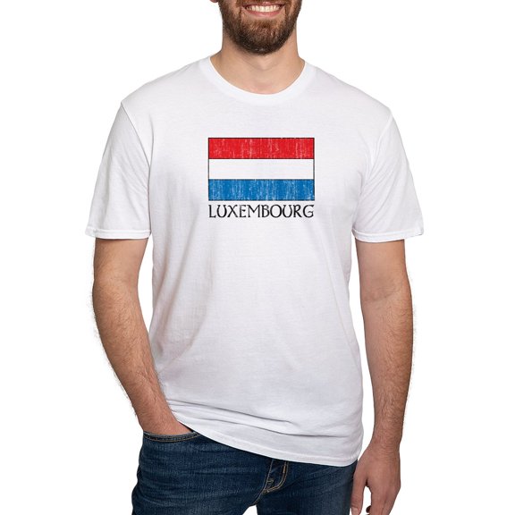 CafePress - Luxembourg Flag Fitted T Shirt - Fitted T-Shirt, Vintage Fit Soft Cotton Tee