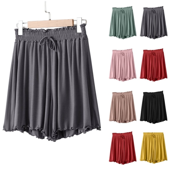 Bovxnpu Womens Pajama Shorts Sleep Lounge Bottoms Cotton Loose Shorts Elastic Waist Soft Comfortable Sleepwear