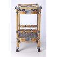 thumbnail image 4 of Butler Specialty Selena Rattan Bar Cart in Blue and White, 4 of 8
