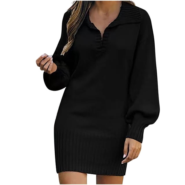 Moda mujer Casual sólido cuello pico manga larga vestido suelto otoño blusa pulóver Tops Pompotops hdfakjf6801