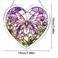 thumbnail image 2 of Yardvibe Acrylic Heart Shaped Puzzle Suncatcher, 83 Pieces, 7.48" Butterfly Sun Catchers Puzzle, DIY SunCatchers Puzzles Window Hanging, Home & Garden Decor (Purple), 2 of 6