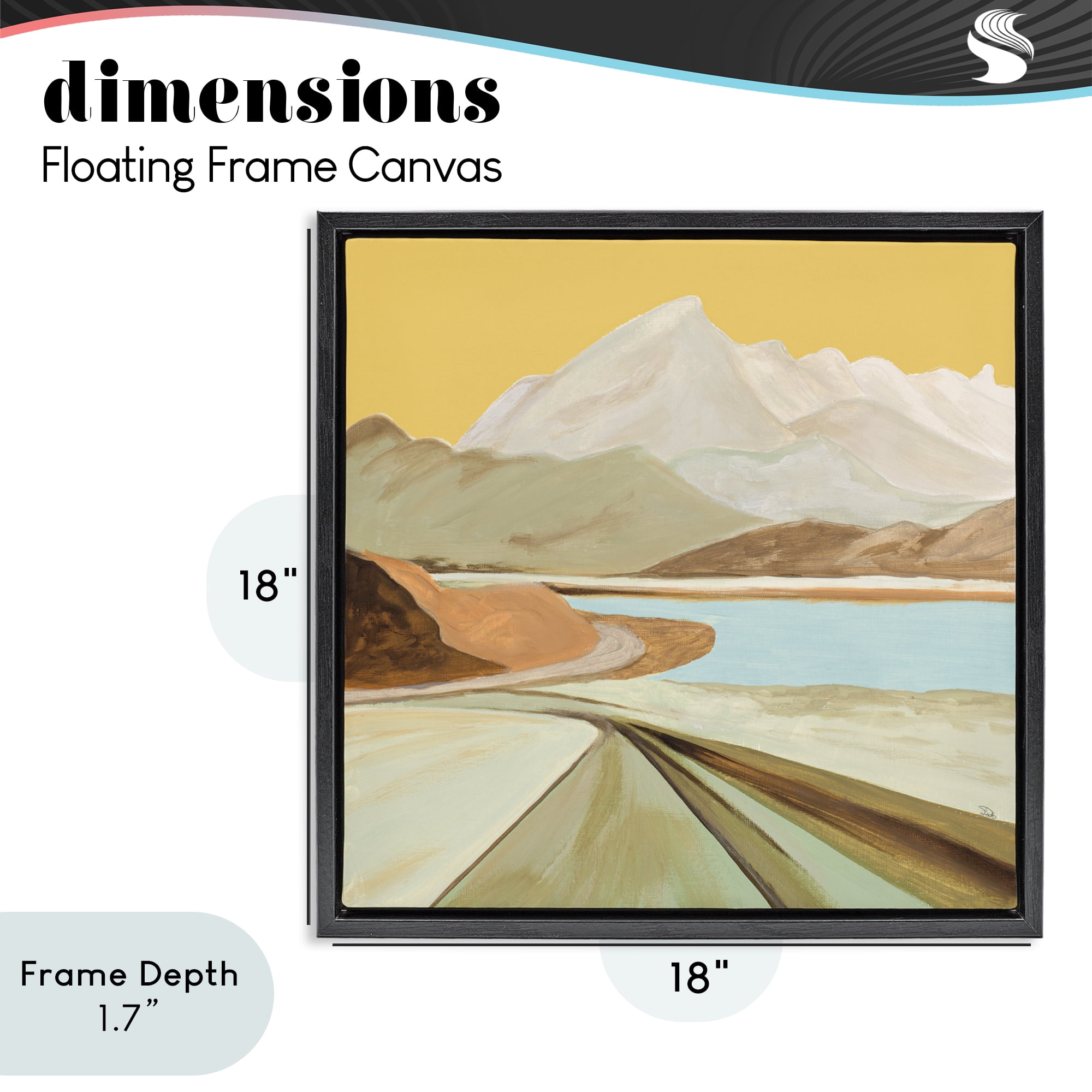 Stupell Industries Retorno Mountain Sunrise Black Framed Floater Canvas Wall Art, design by Patricia Pinto