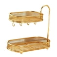 thumbnail image 1 of Organizador de encimera de baño de 2 niveles que ahorra espacio, soporte para cosméticos, estante de pie Oro, 1 of 9