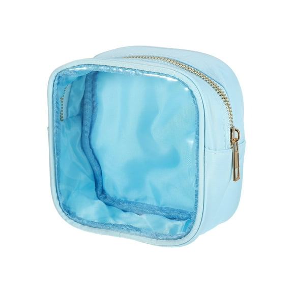 Unique Bargains 1 Pc Women Waterproof Makeup Bag for Business Travel Vacation Gym Nylon Blue