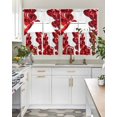 thumbnail image 4 of Valentine's Day Swag Curtains for Living Room/Bedroom Windows, Dark Red Love Heart Ballons Romantic Kitchen Curtains and Valances Set 36 Inch Length, Light Filtering Swags Valance Curtain Panels, 4 of 5