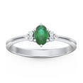 thumbnail image 2 of Birthstone Oval Ring with Shoulder Accents - Emerald (May), 2 of 5