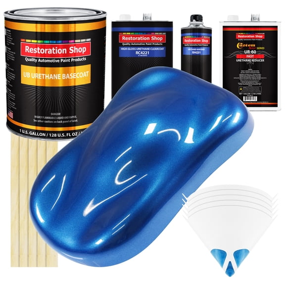 Burn Out Blue Metallic Gallon Kit URETHANE BASECOAT Car Auto Paint FAST Kit