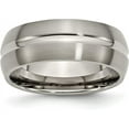 thumbnail image 2 of Chisel Titanium Brushed and Polished 8.2mm Grooved Band - Ring Size 13.5-4.6gm, 2 of 8