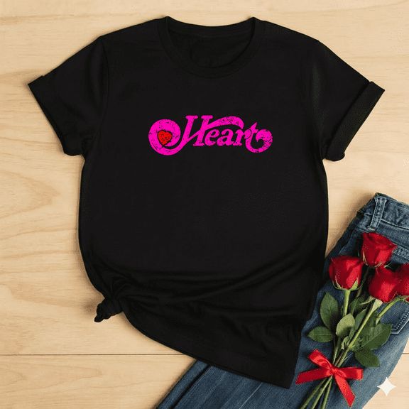 Heart Rock Music Band Classic Retro Aesthetic Graphic Art Style Unisex T-Shirt V18012 ,up to size 5XL