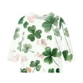 thumbnail image 5 of YABCSAZ Irish Shirts Boys Girls St. Patrick's Day Shirts 3/4 Sleeve Tops Girls Shamrock Clover Printed Sirts Round Neck Blouse Tops Pullover Funny Ugly Sweatshirts Size 5 Years, 5 of 5