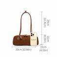 thumbnail image 3 of Genuine Leather Shoulder Bag, Women's Suede Barrel Underarm Handbag Purse, 3 of 8