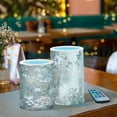thumbnail image 6 of Abstract Spring Flowers Flickering Flameless Candles Battery Operated with Remote Timer LED Pillar Candles Set of 2, 6 of 7