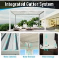 thumbnail image 6 of Domi Outdoor Living 10x13FT Louvered Pergola with Adjustable Steel Roof, Durable Metal Frame, Efficient Drainage System for Backyard, Garden and Lawn, White, 6 of 9