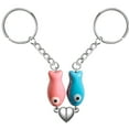 thumbnail image 3 of DESIGNICE Matching Heart Keychain, Cute Ceramic Fish Matching Couples Keyrings, Valentines Day Gifts (Pink & Blue), 3 of 7