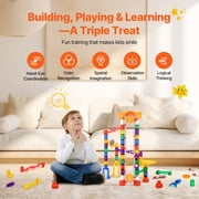 KFFKFF Marble Run Set, 153 Pieces Including Motorized Lift, Accompanied by 30 Plastic Marbles, Brain-Boosting Marble Labyrinth Construction Game, Educational Racing Track STEM Plaything