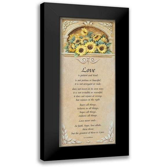 Unknown 8x14 Black Modern Framed Museum Art Print Titled - Love is Patient